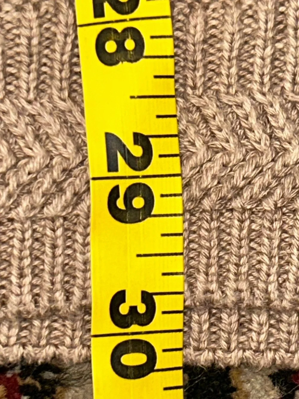 VTG 90 Chaps Ralph Lauren beige Herringbone Knit Sweater Men Crest Hand Frame